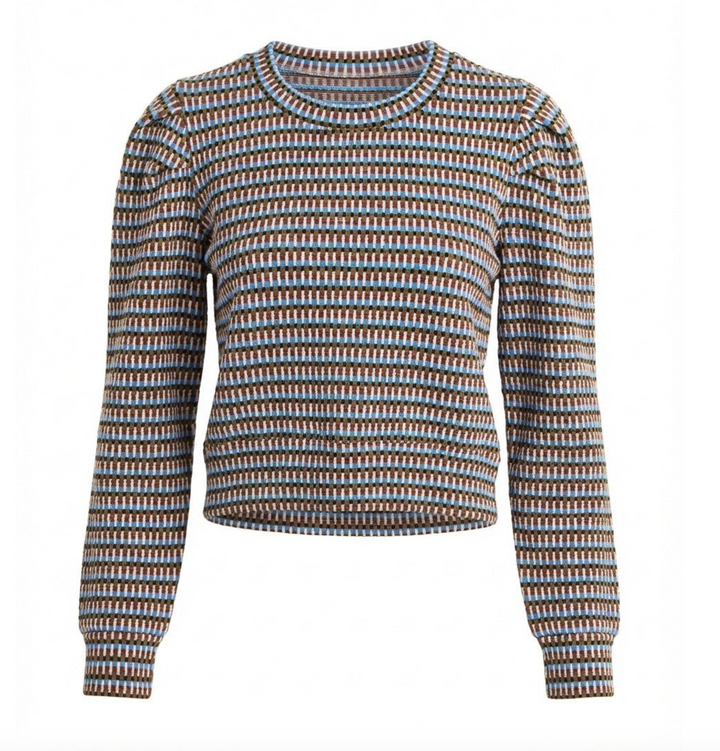 Toffee and Glacier Blouse - Pleat
