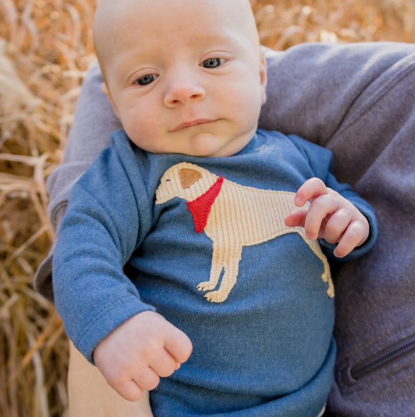 Labrador Love Soft Knit Pant Set in Blue