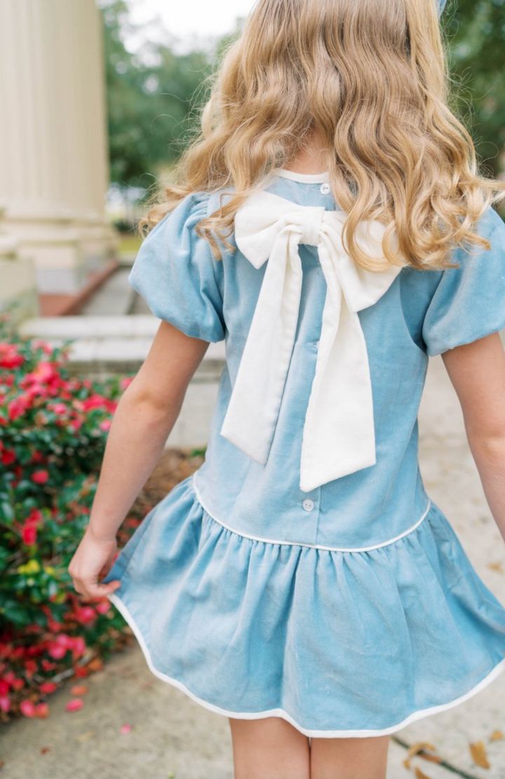 Beaufort Blue Velvet, Winter White Velvet Dress - Lullaby Set