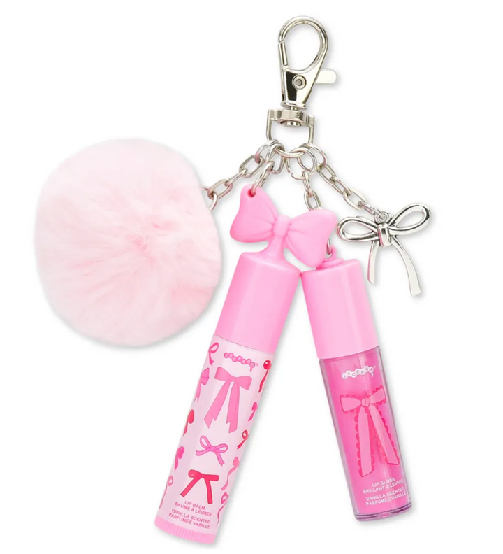 Bows Lip Gloss & Lip Oil Key Chain Set