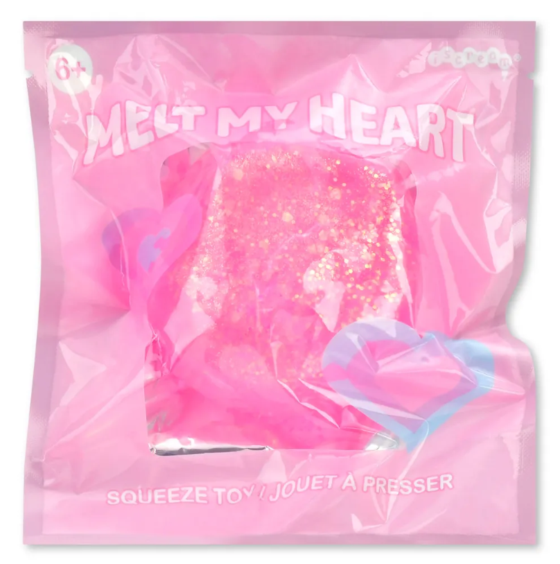 Melt My Heart Glitter Cube Squishy