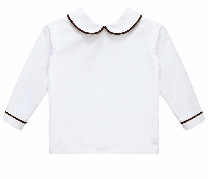 Highland Plaid Pant and White w/ Brown Trim Peter Shirt - Zuccini Kids