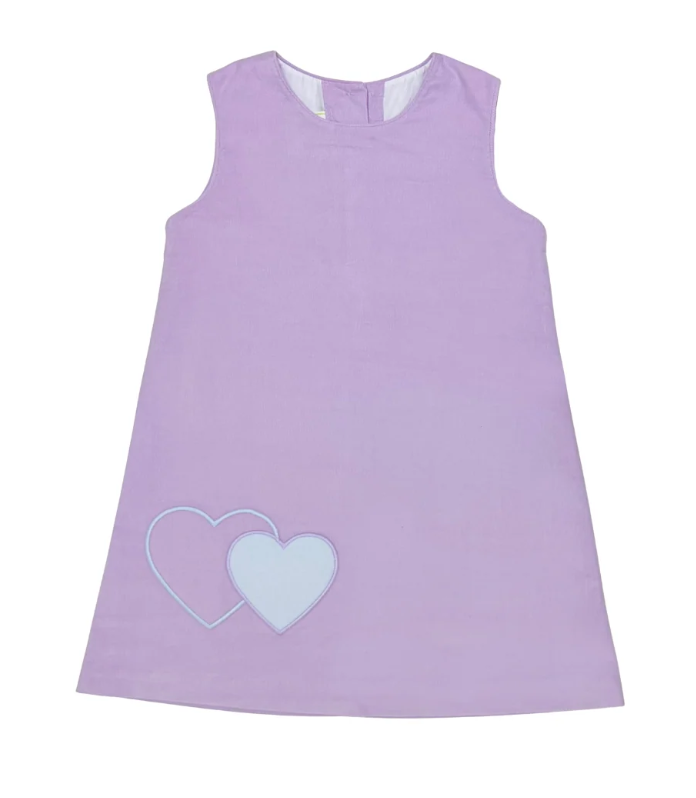 Lavender Cord Hearts Jumper w/ Matching Blouse - Zuccini Kids