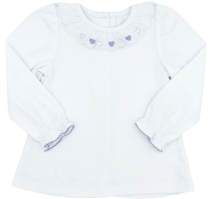 Lavender Cord Hearts Jumper w/ Matching Blouse - Zuccini Kids