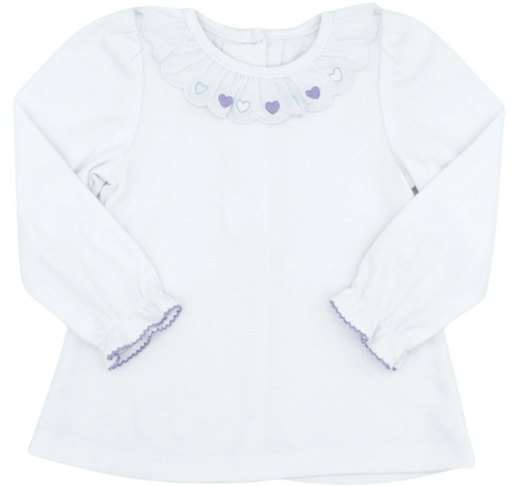 Lavender Cord Hearts Jumper w/ Matching Blouse - Zuccini Kids