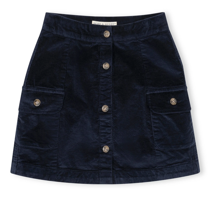 Organic Corduroy Button Front Skirt - Hope & Henry