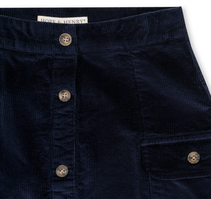 Organic Corduroy Button Front Skirt - Hope & Henry