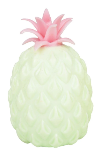 Decorative item resembling a pineapple with pink top on a white background