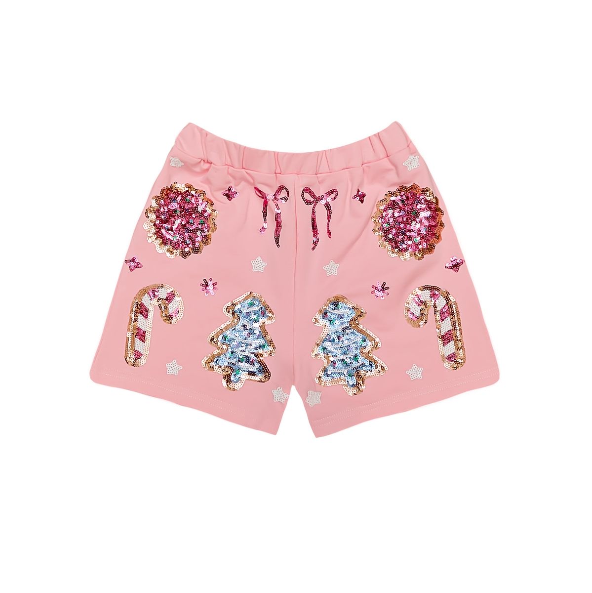 Sequin Christmas Cookies Pink Short Set - Belle Cher