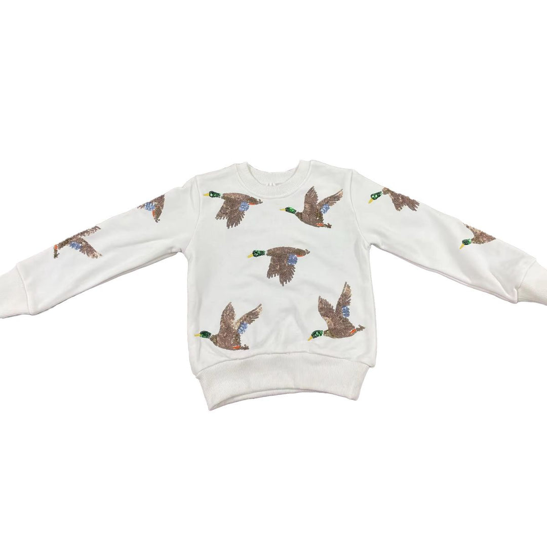 Sequin Mallard Duck Sweatshirt - Belle Cher