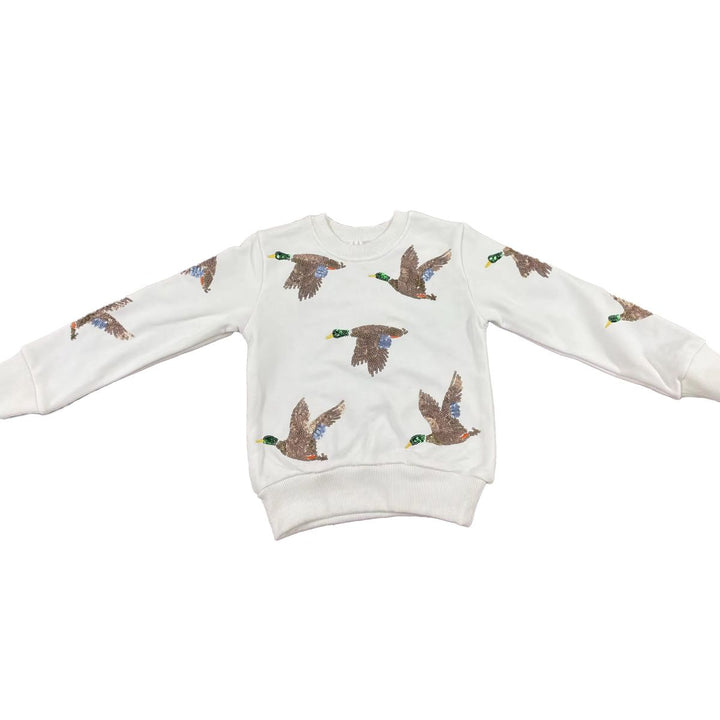 Sequin Mallard Duck Sweatshirt - Belle Cher