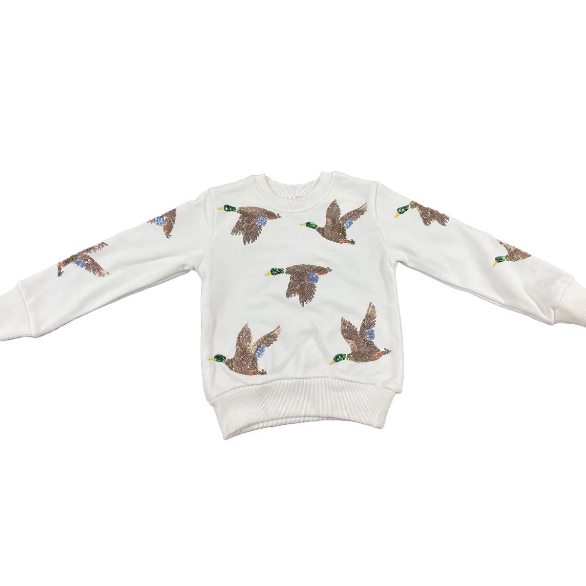 Sequin Mallard Duck Sweatshirt - Belle Cher