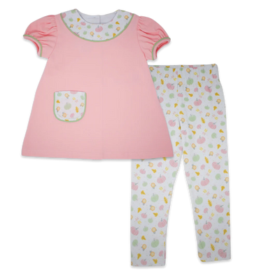 Pink Pumpkin Legging Set - Lullaby Set - Size 7