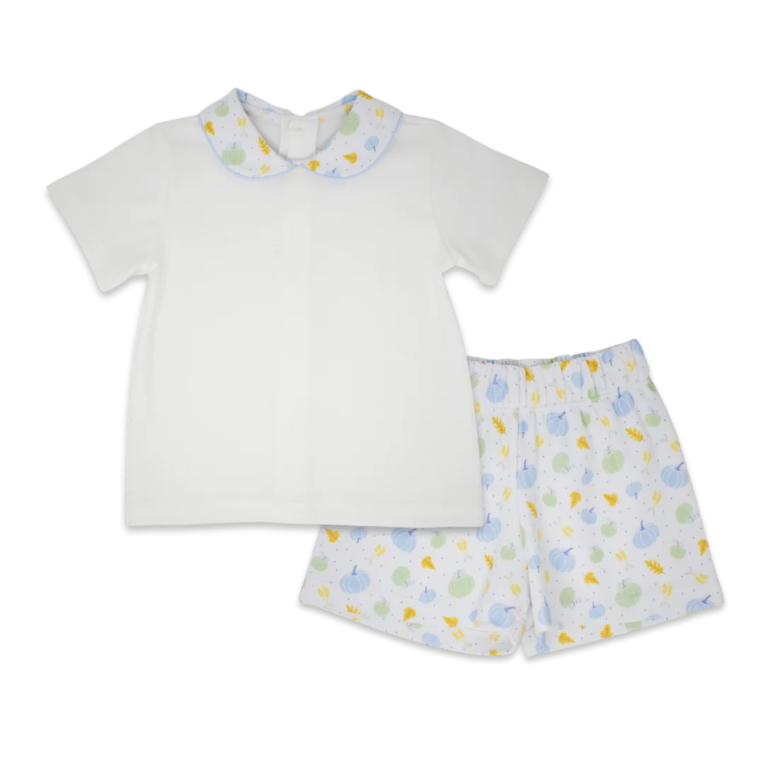 Boys Blue Pumpkin Short Set - 12M - Lullaby Set