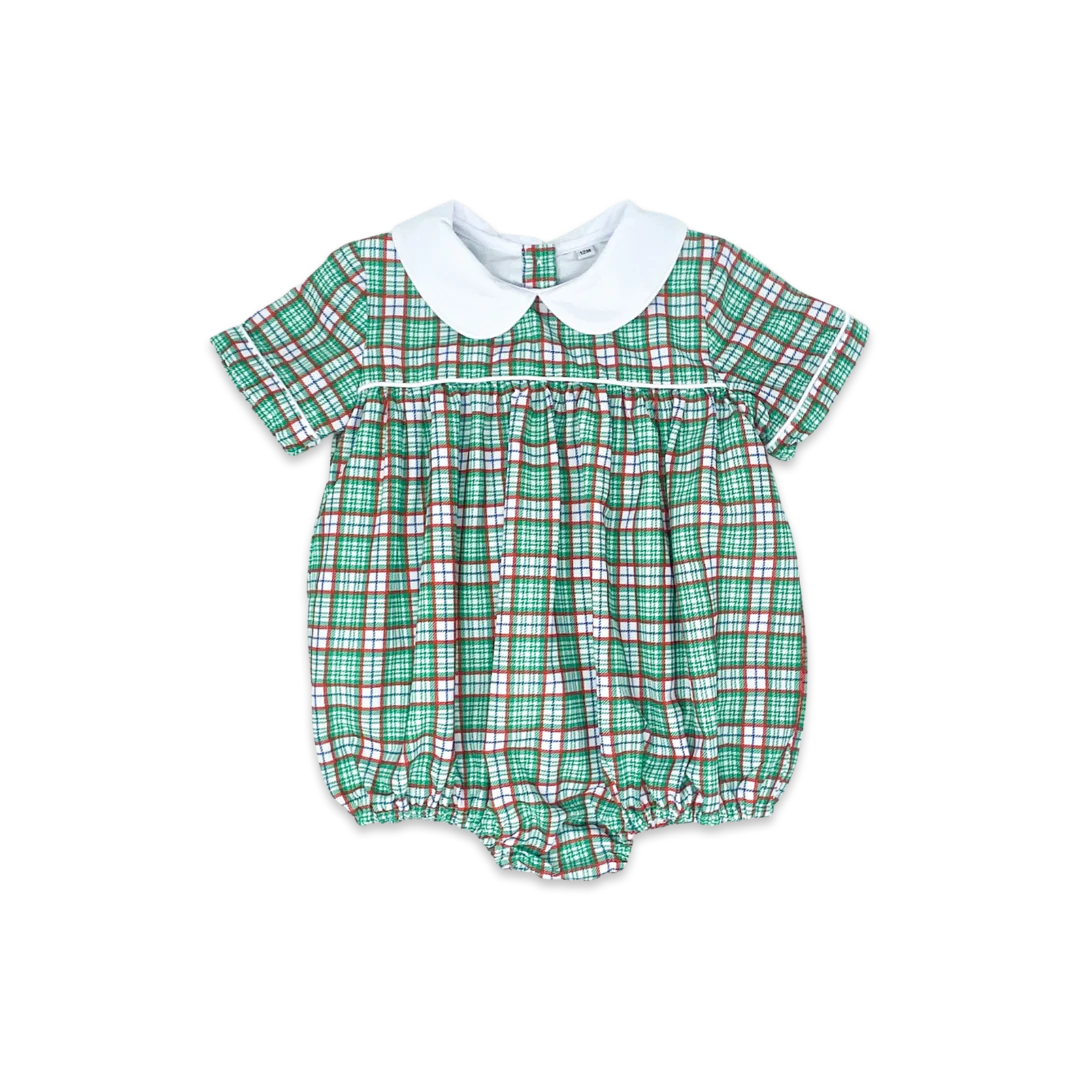 Boys Green Plaid Covington Bubble - Lullaby Set