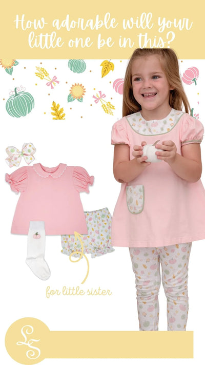 Pink Pumpkin Legging Set - Lullaby Set - Size 7