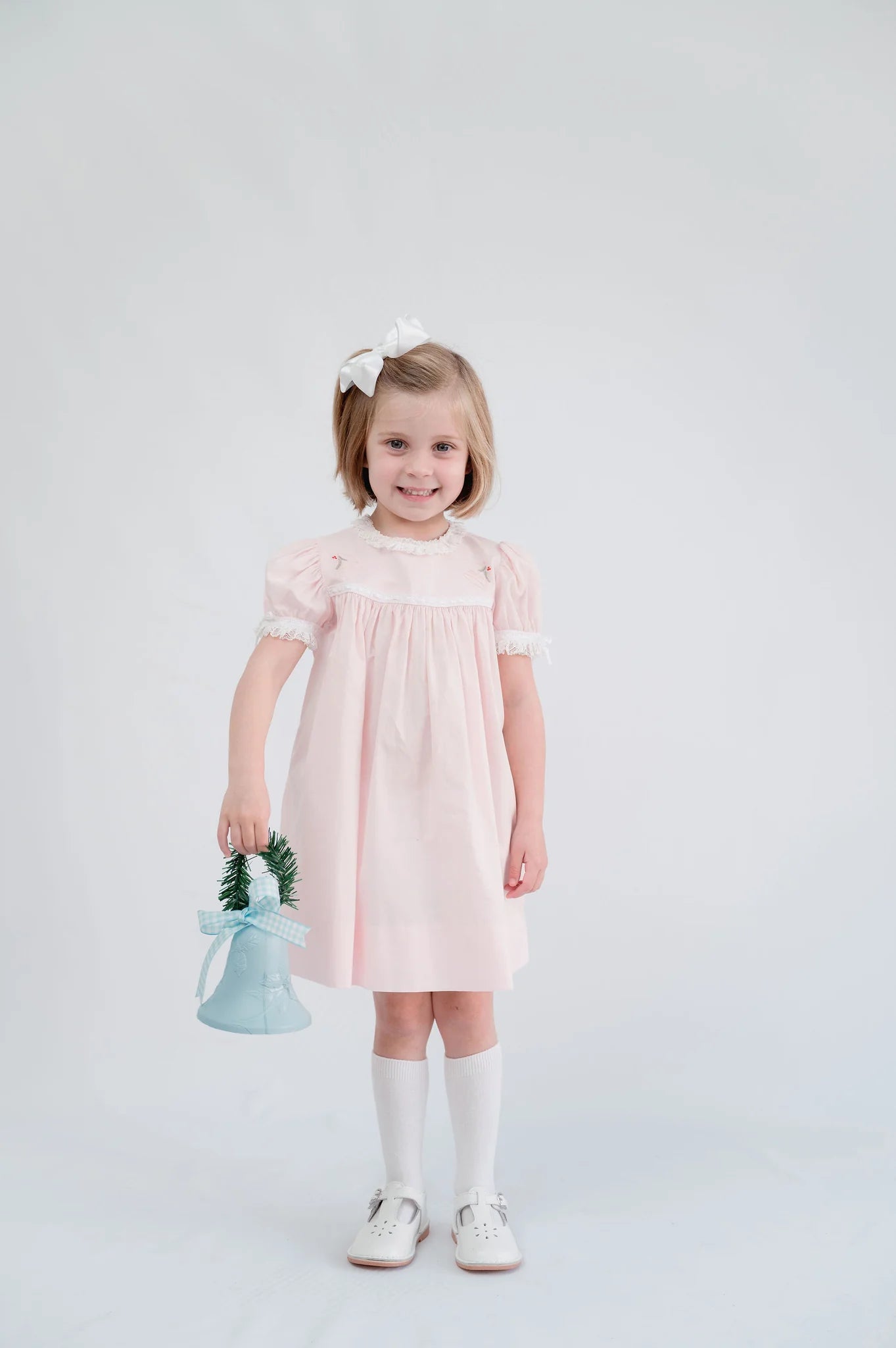 Lullaby Set Pink Embroidered Jingle Bell Tiny Town Dress