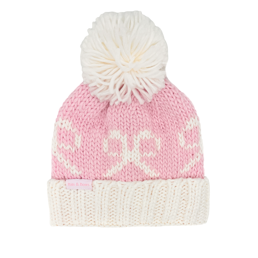 Pink Bows Knit Hat & Mittens - Bits & Bows