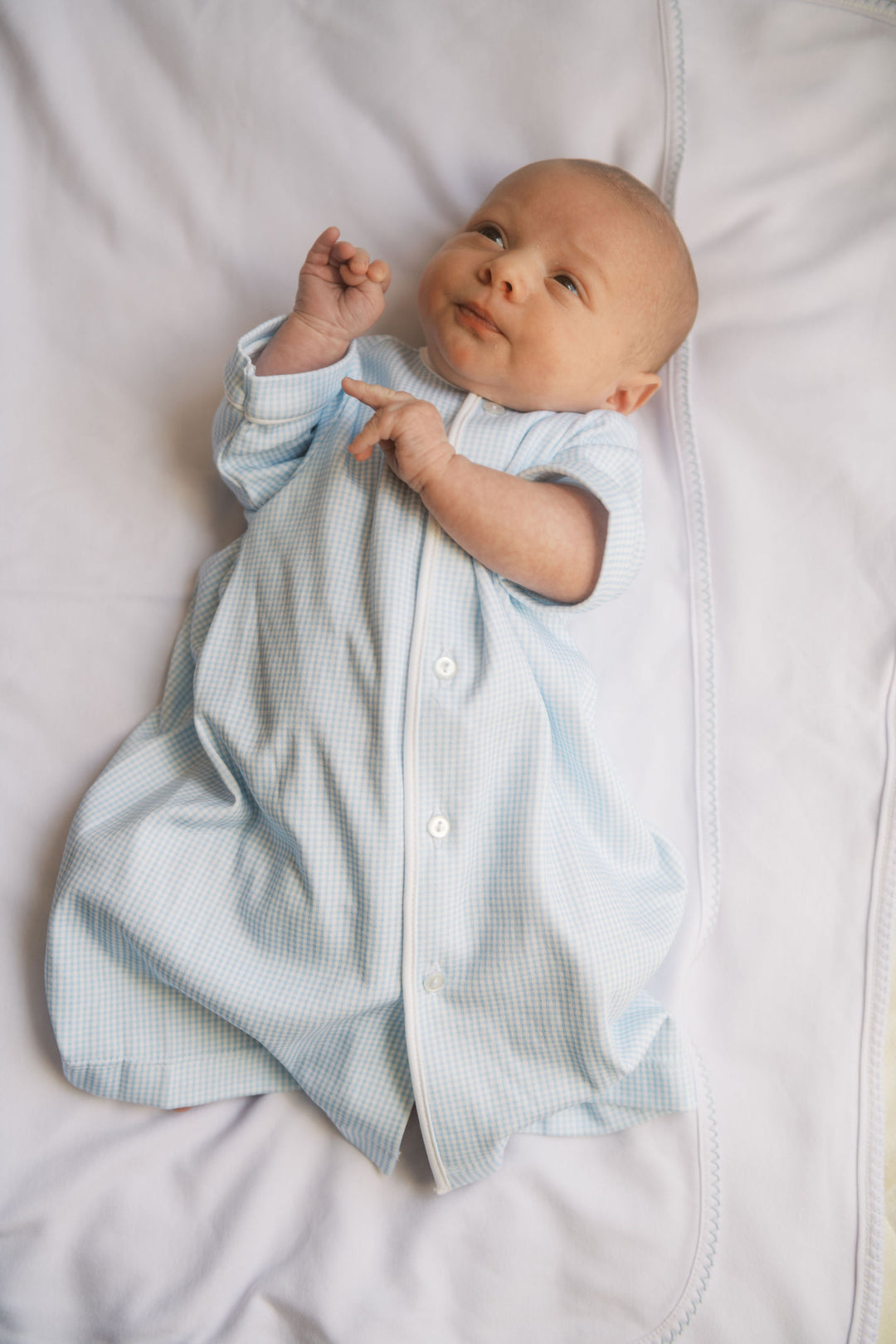 Blue Minigingham Daygown - Lullaby Set