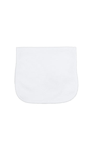 White Burp Cloths with Picot Trim - White, Pink or Blue