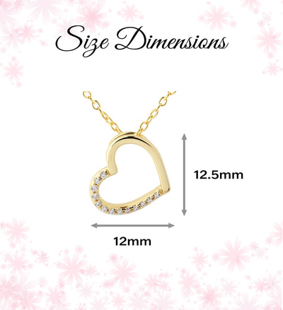 Children's 14K Gold Floating Heart Necklace for Kids: 14 inch