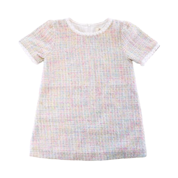Pearl Trim Tweed Dress - Doe a Dear