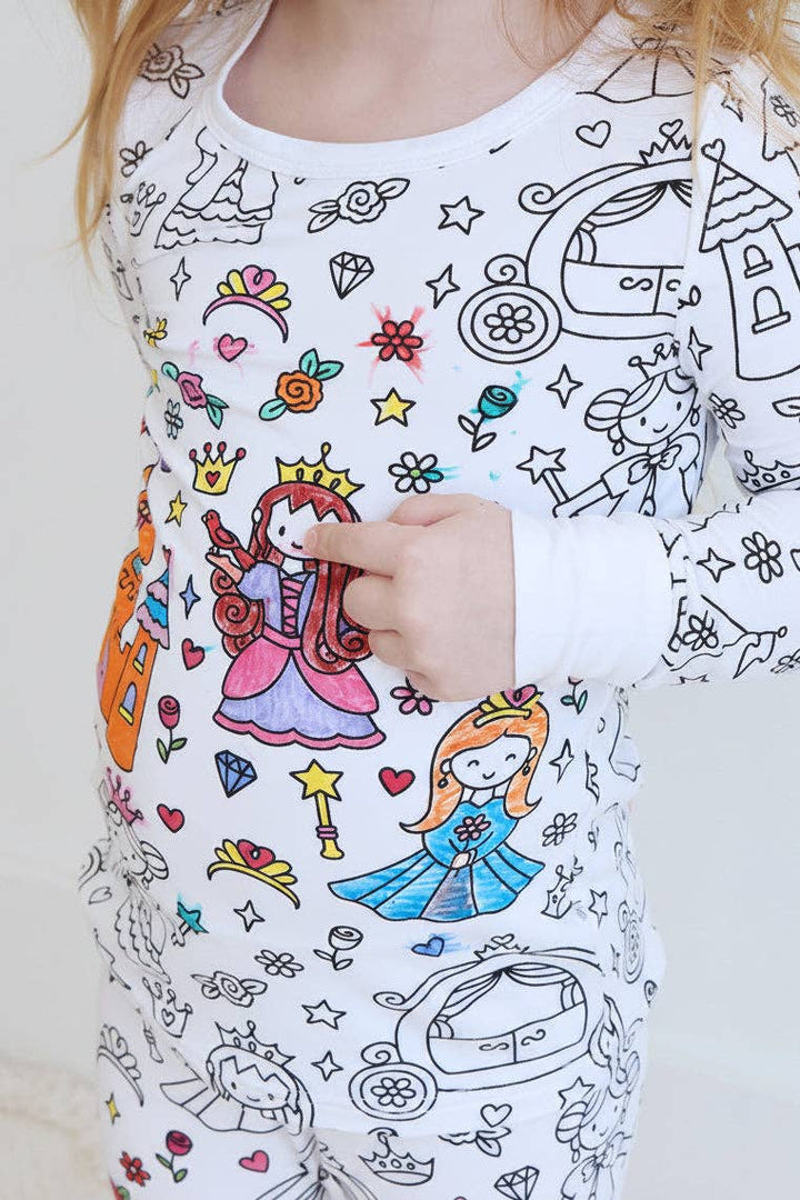 Colorable Princess Pajama Set - Caden Lane