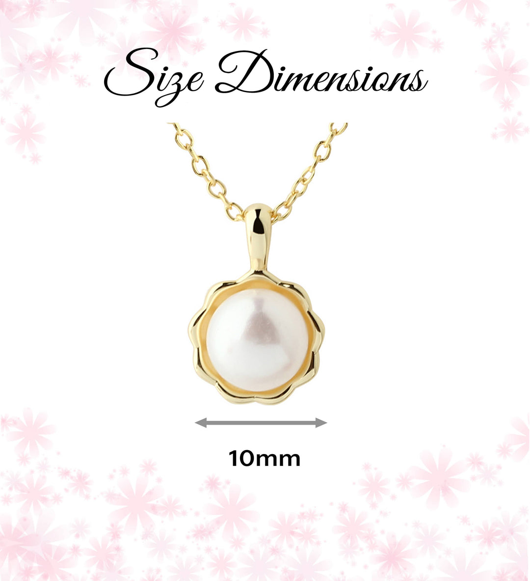 Girls 14K Gold-Plated White Pearl Necklace for Toddler, Kids