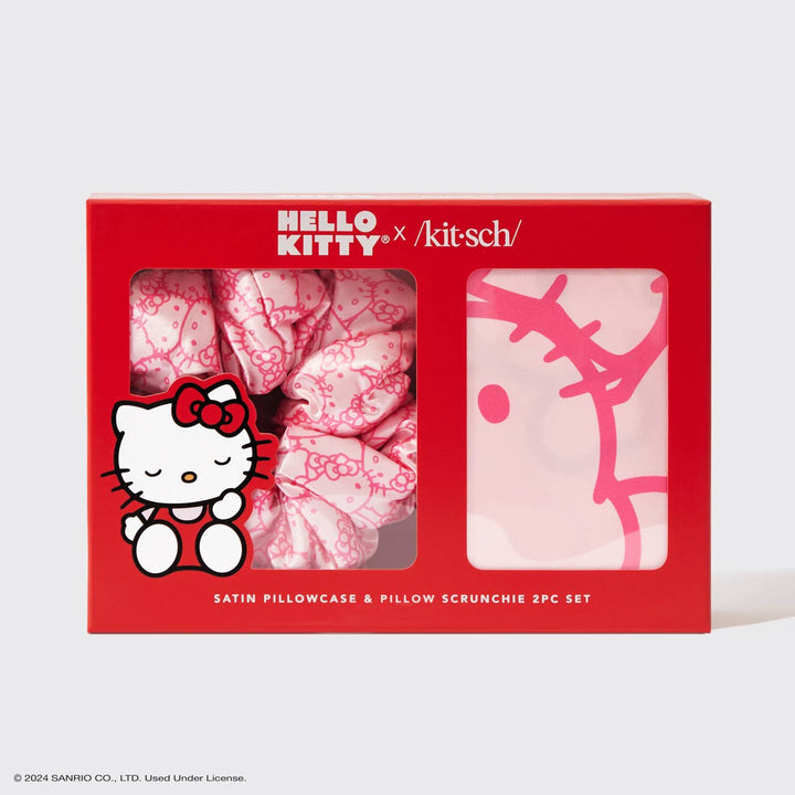 Hello Kitty x Kitsch Satin Pillowcase & Pillow Scrunchie Set - kitsch