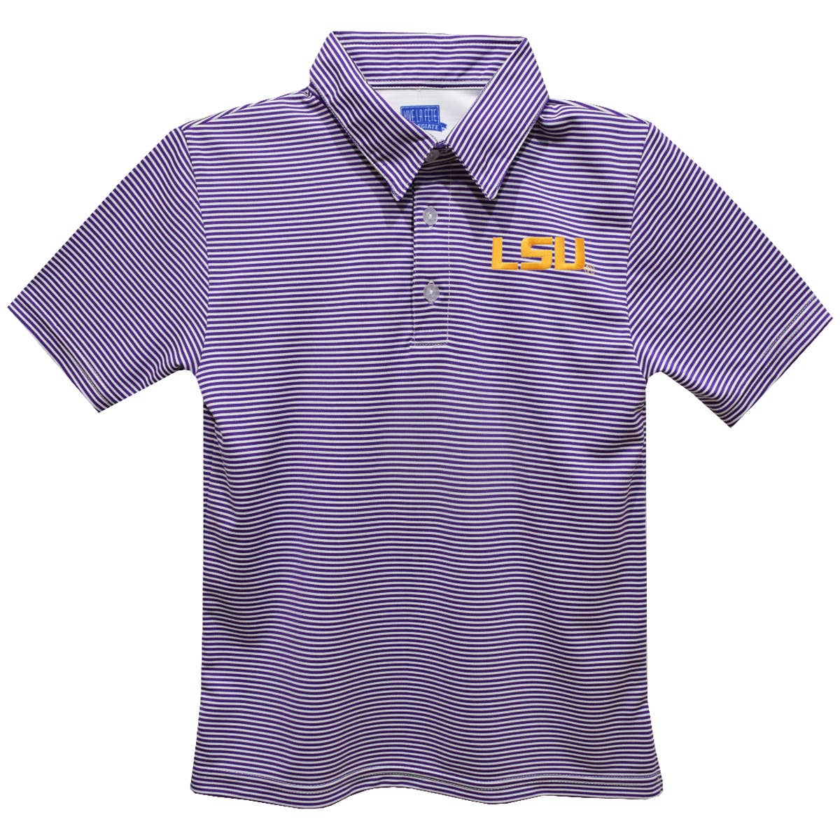 LSU Tigers Embroidered Purple Stripe Polo Shirt - Vive La Fete