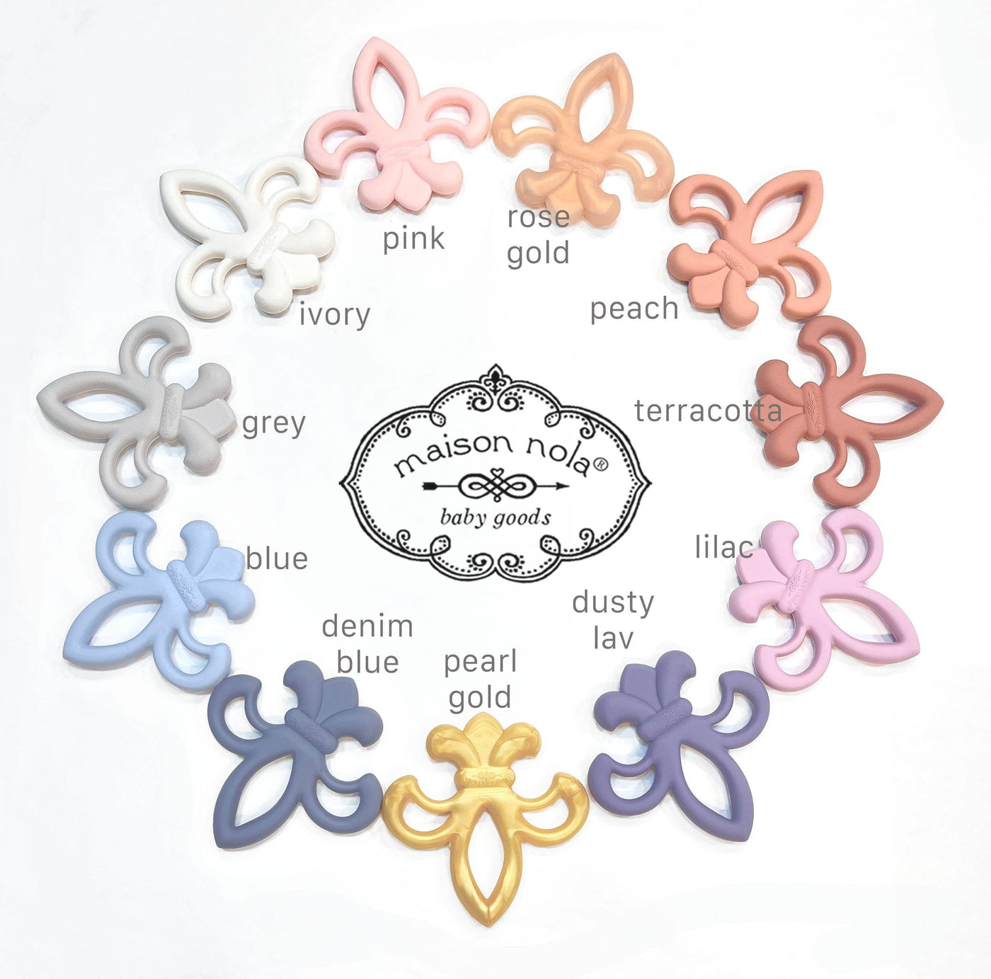 Fleur De Lis Baby Teether - Maison Nola