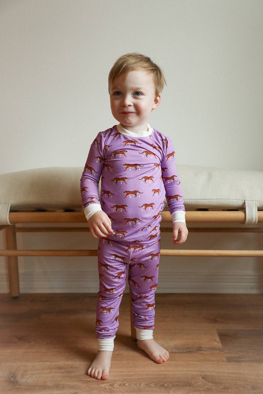 Purple LSU Tiger Bamboo Pajama Set - Southern Sleepies