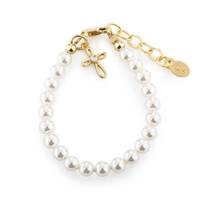 Kids 14K Gold-Plated Baptism Cross Bracelet