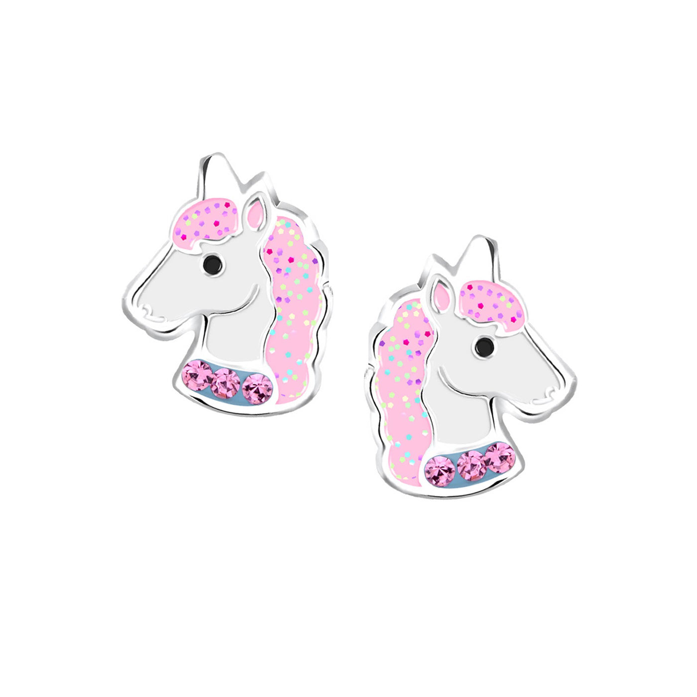 Girls Sterling Silver Unicorn Screw Back Earrings - Cherished Moments