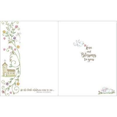With Scripture Religious Greeting Card - Baptism Cross - GINA B DESIGNS -
