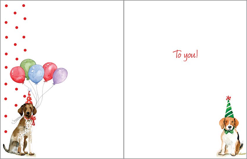 Birthday Greeting Card - Birthday Party Dogs - GINA B DESIGNS