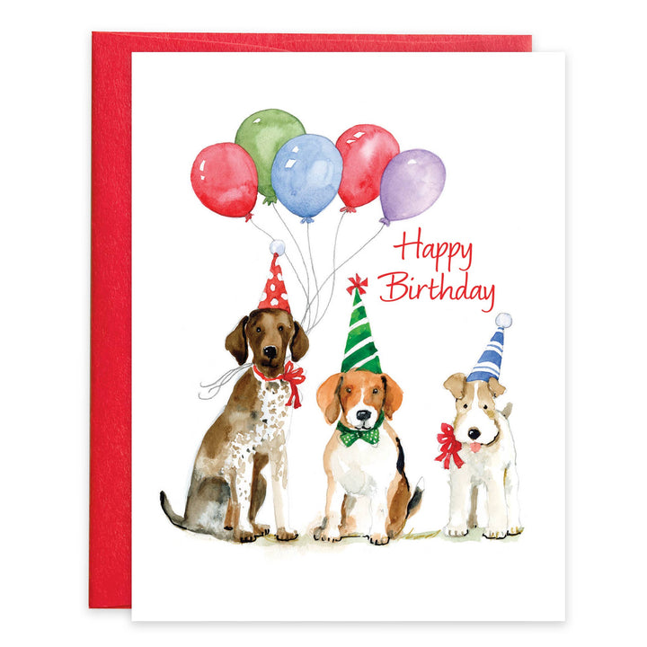 Birthday Greeting Card - Birthday Party Dogs - GINA B DESIGNS