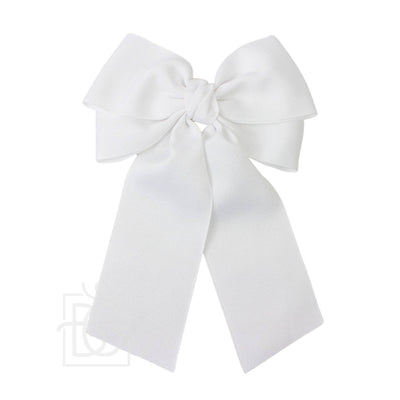 GROSGRAIN DOUBLE TAIL BOW - Navy, White or Pink - Beyond Creations