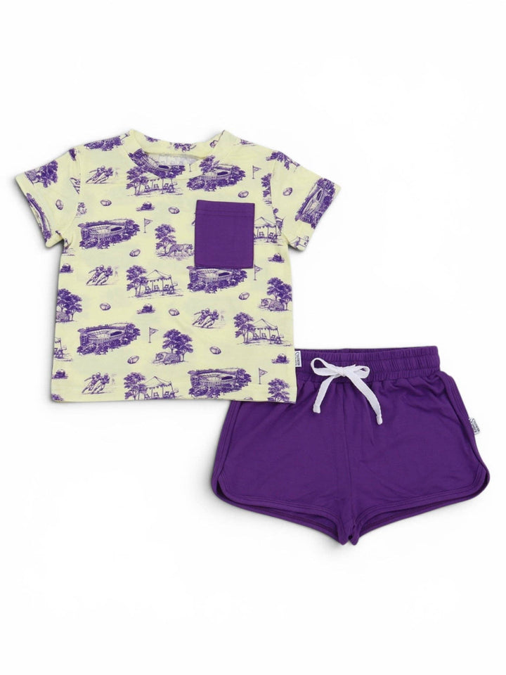 Tiger Toile Bamboo Varsity Short Set - Southern Slumber