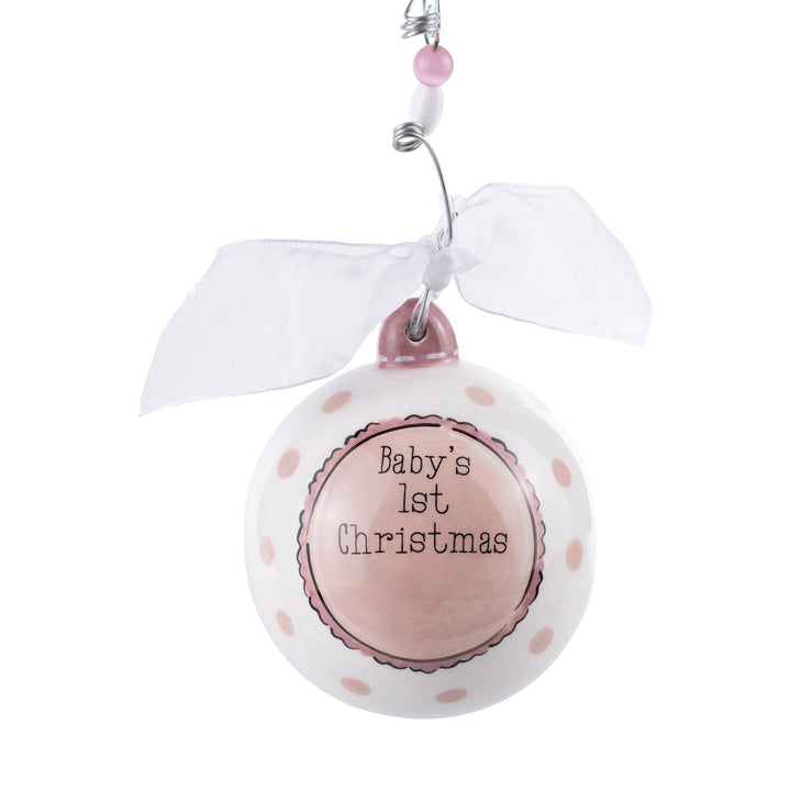 Baby's 1st Christmas Pink Rocking Horse Ornament - Glory Haus