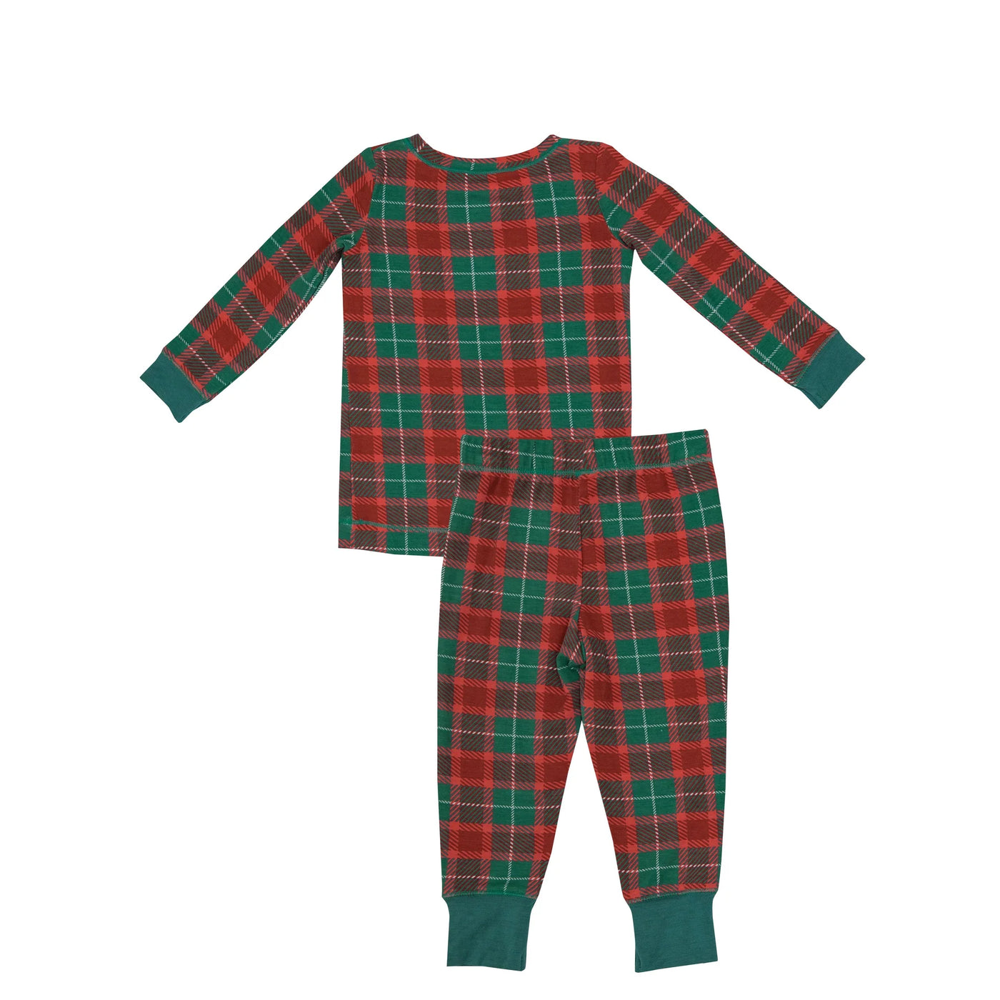 Angel Dear Bamboo Holiday Plaid (Red/Green) 2-Piece Pajamas - 5