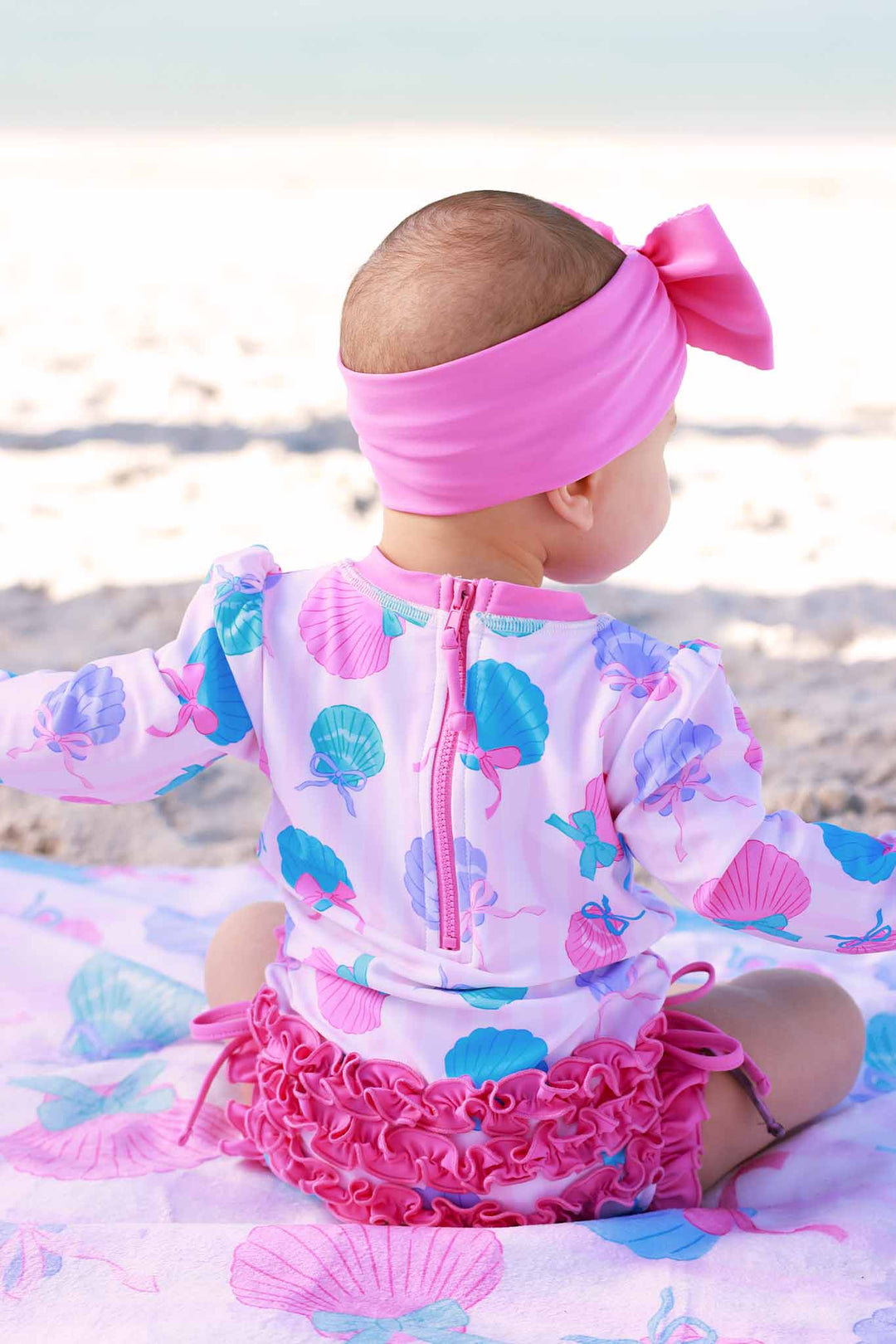 Seaside Sweetie Rash Guard Swimsuit  - Caden Lane -
