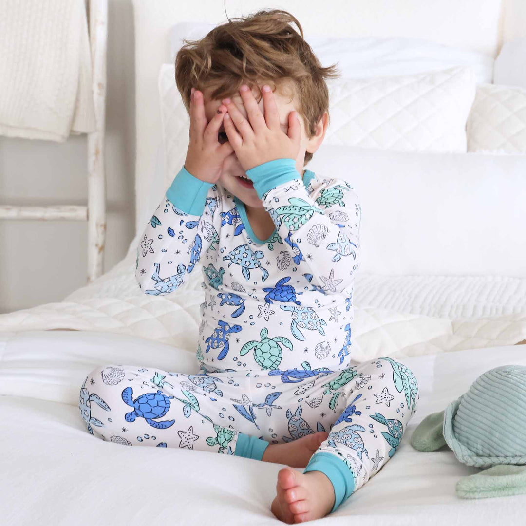Sea Turtle Splash Pajama Set - Caden Lane