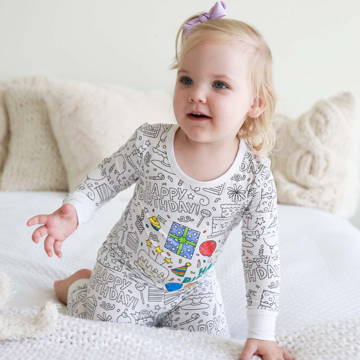 Colorable Birthday Pajama Set - Caden Lane