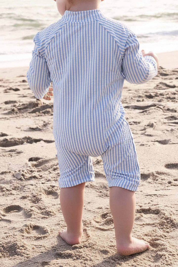 Boys Seersucker Rash Guard Swim - Caden Lane