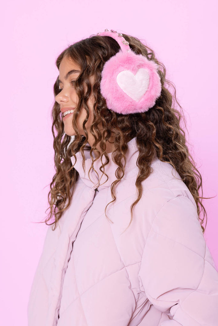 Pink Heart Earmuff & Glove Set - OMG Accessories