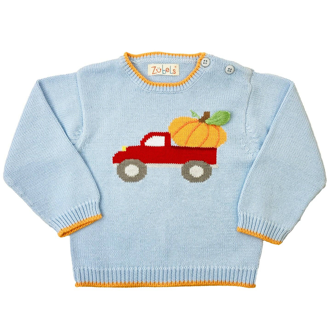 Boys Pumpkin Truck Knit Sweater - Zubles