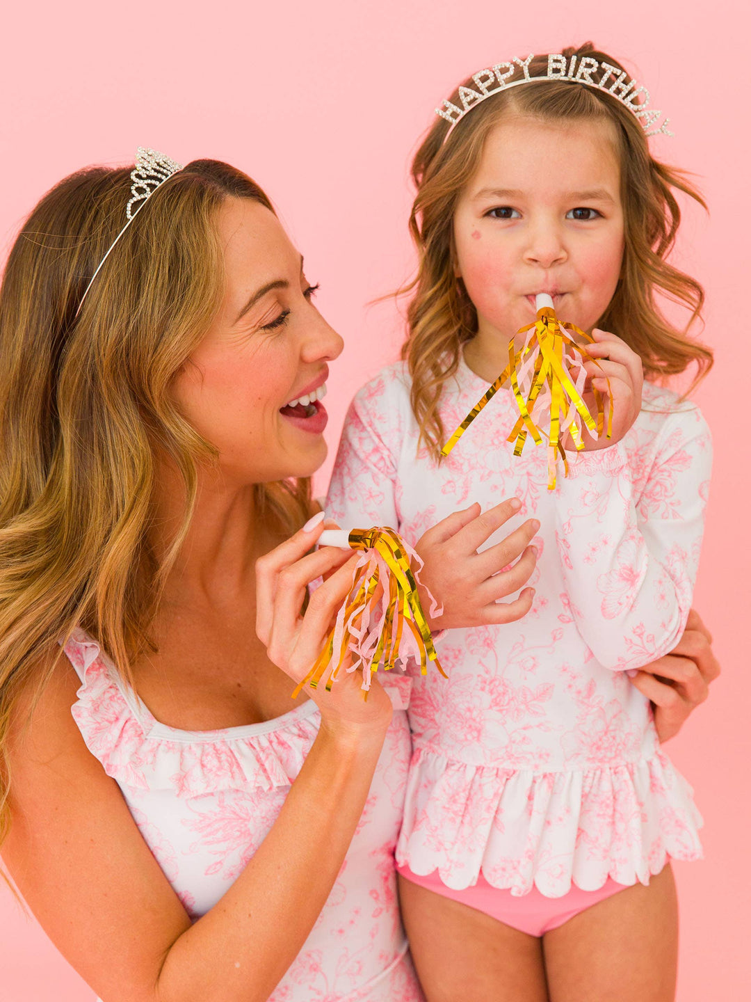 Pink Toile 2PC Rash Guard Set - RuffleButts