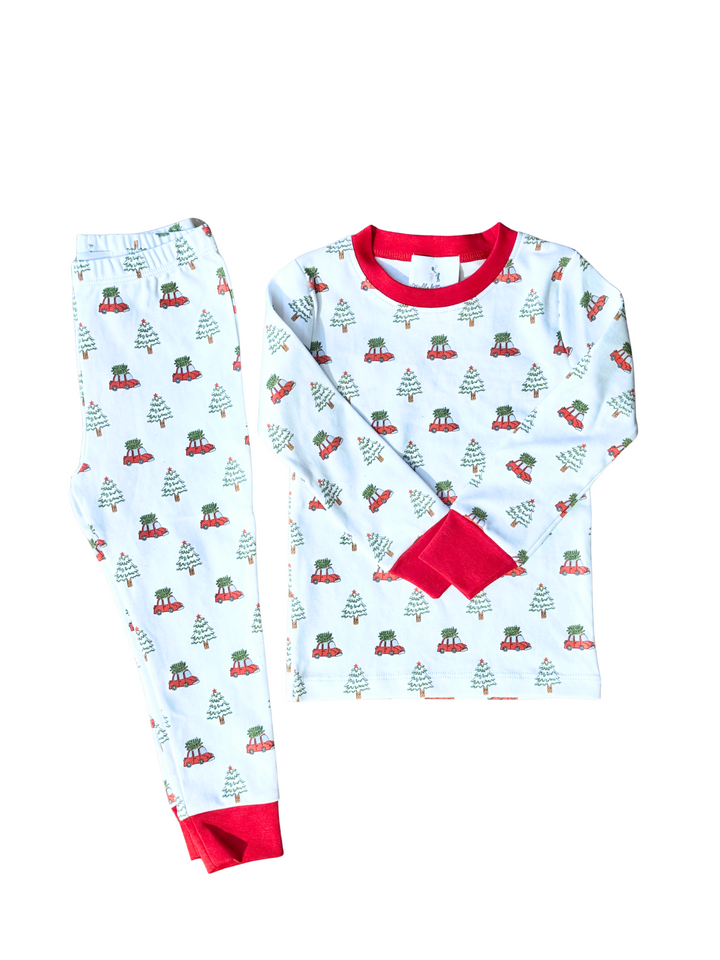 Boys Christmas Cars Pima Pajamas - Maddie & Connor