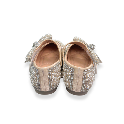Bow Strap Jewel Pearl Pink Shoes - Doe a Dear